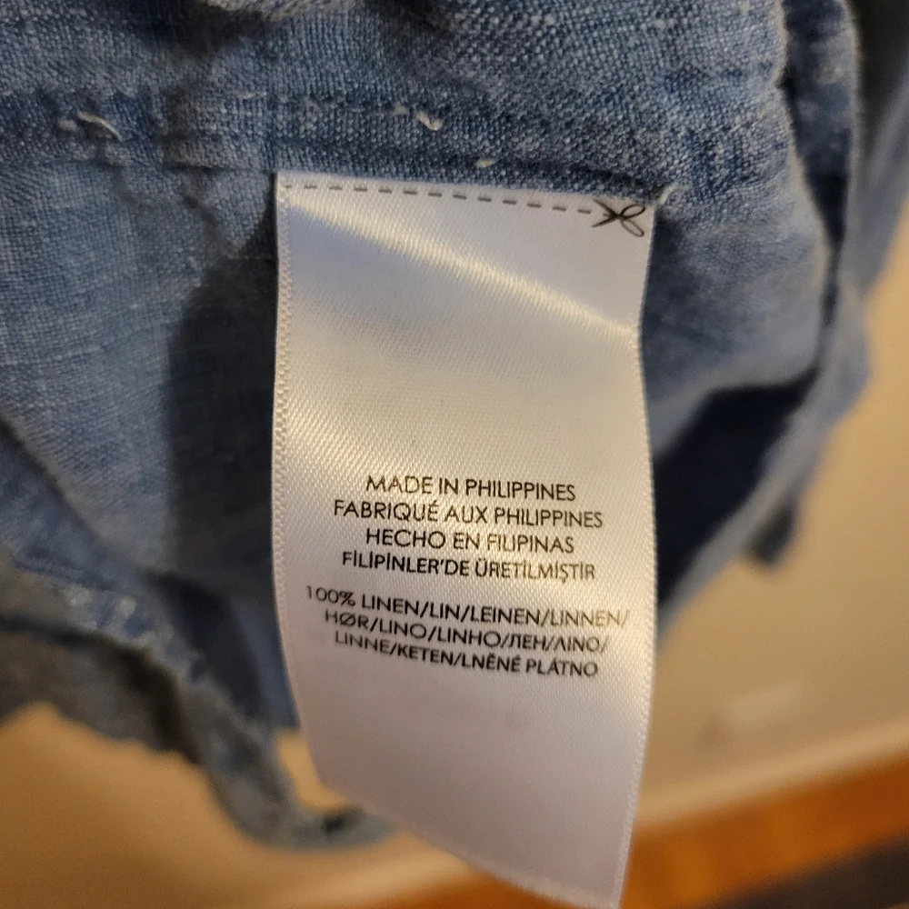 Polo by Ralph Lauren Blue Linen Shirt - Picture 2 of 5